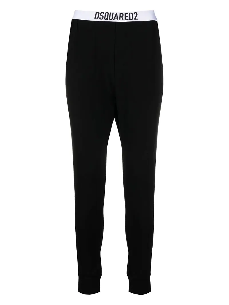 Dsquared2 pyjamasbyxor med logotypband - Svart