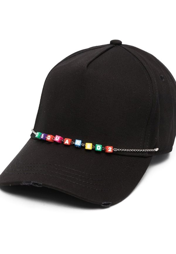 Dsquared2 pärlprydd basebollkeps med logotyp - Svart