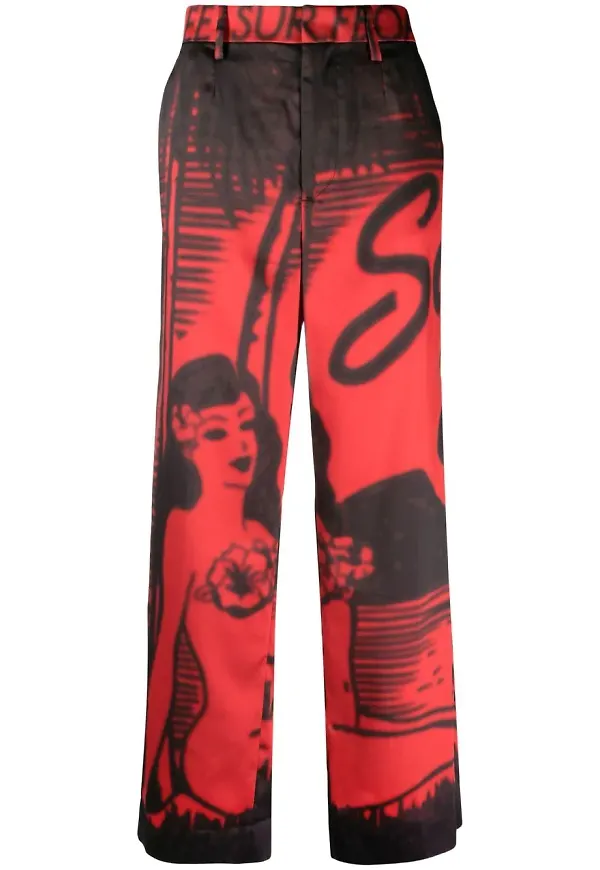 Dsquared2 raka byxor med grafiskt tryck - Svart