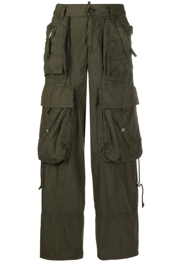 Dsquared2 raka cargobyxor - Grön