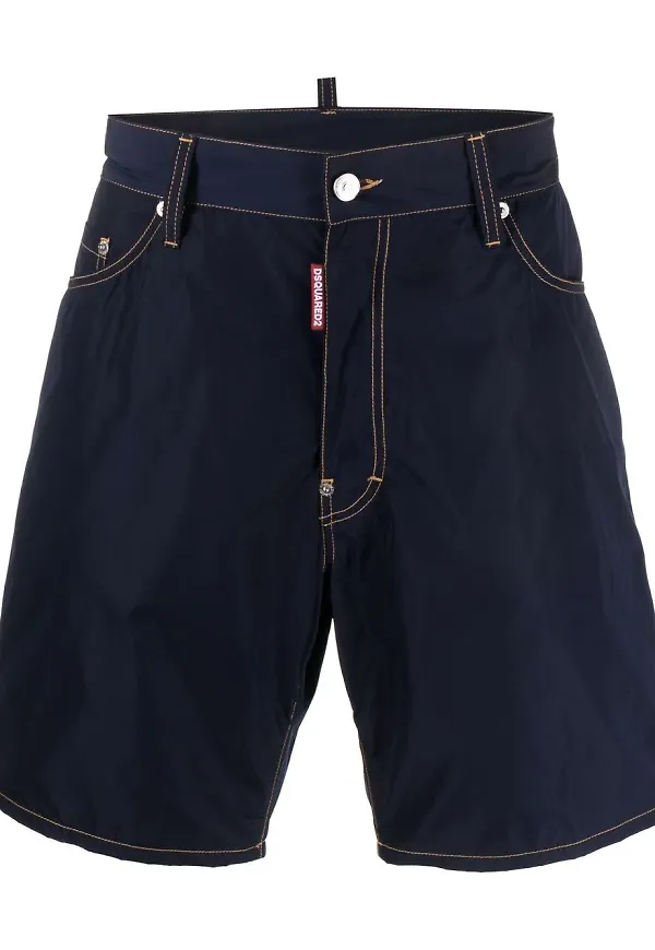 Dsquared2 raka jeansshorts - Blå