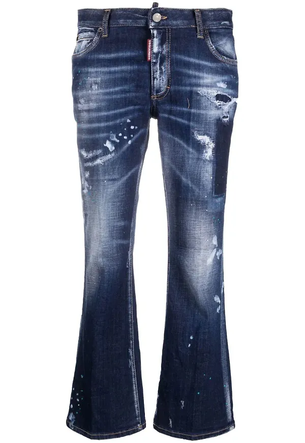 Dsquared2 raka trekvartsbyxor - Blå
