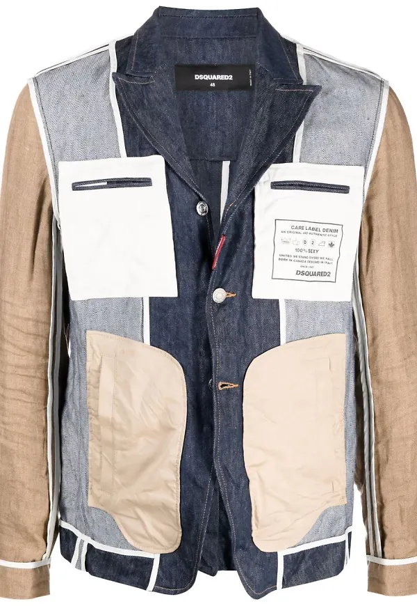 Dsquared2 randig blazer med lappdesign - Blå
