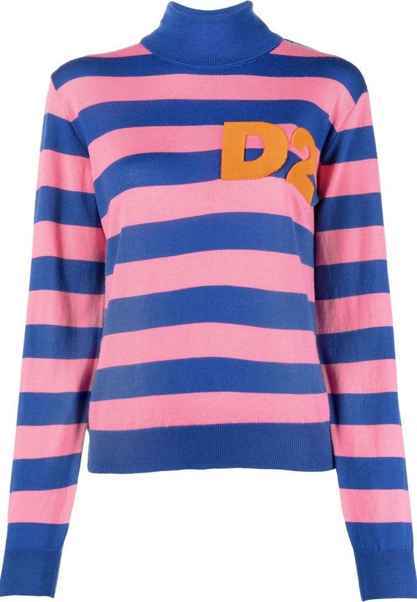 Dsquared2 randig stickad tröja - Blå