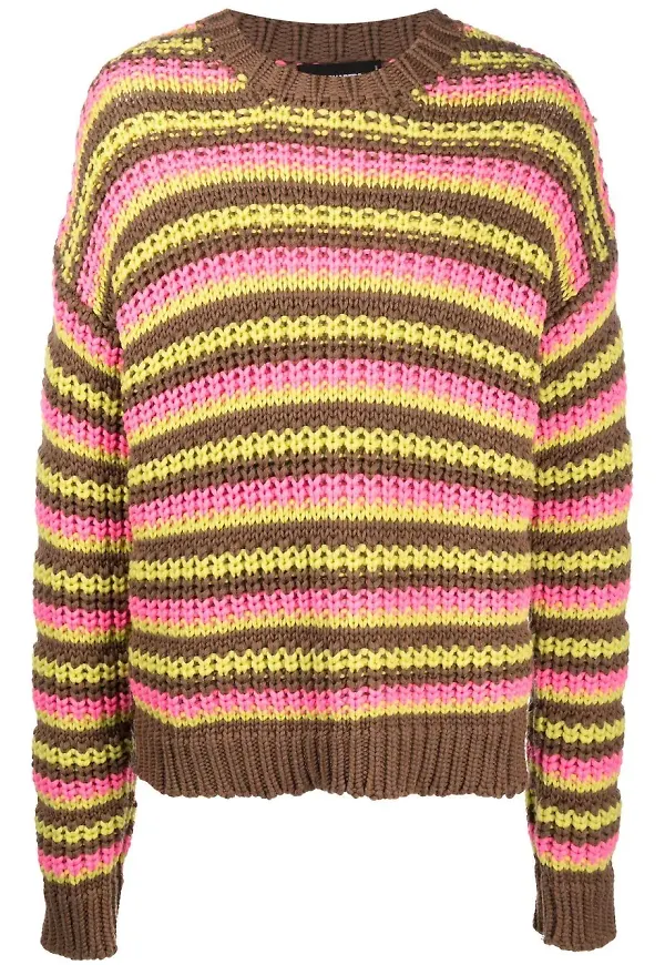 Dsquared2 randig stickad tröja - Brun