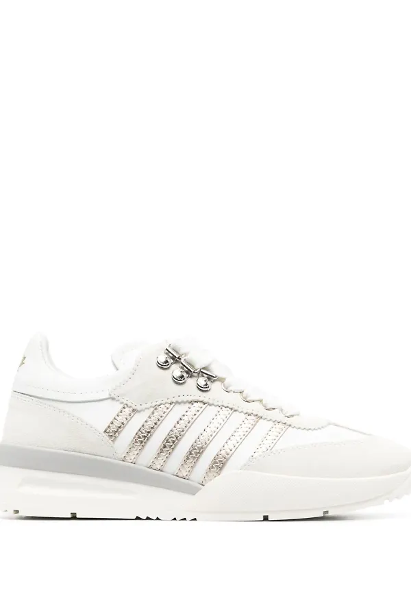 Dsquared2 randiga låga sneakers - Vit