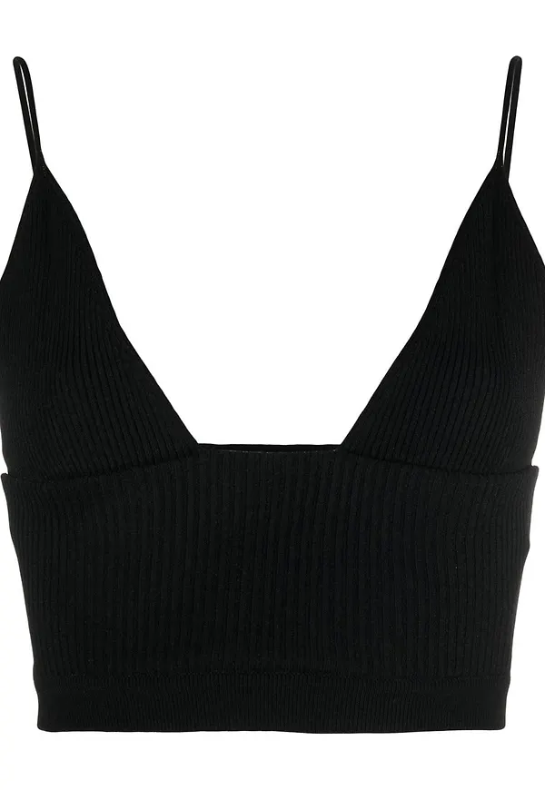 Dsquared2 ribbstickad croptop - Svart