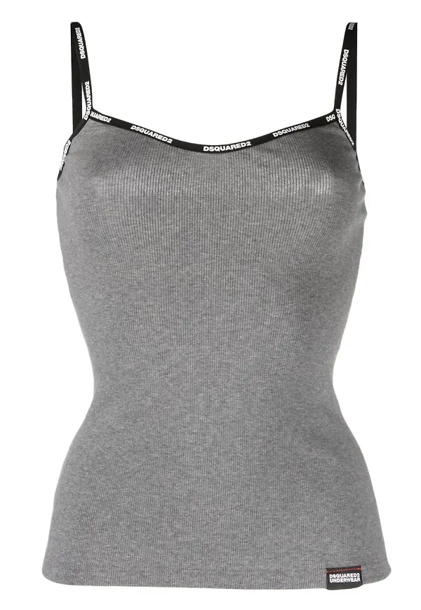 Dsquared2 ribbstickat linne - Grå