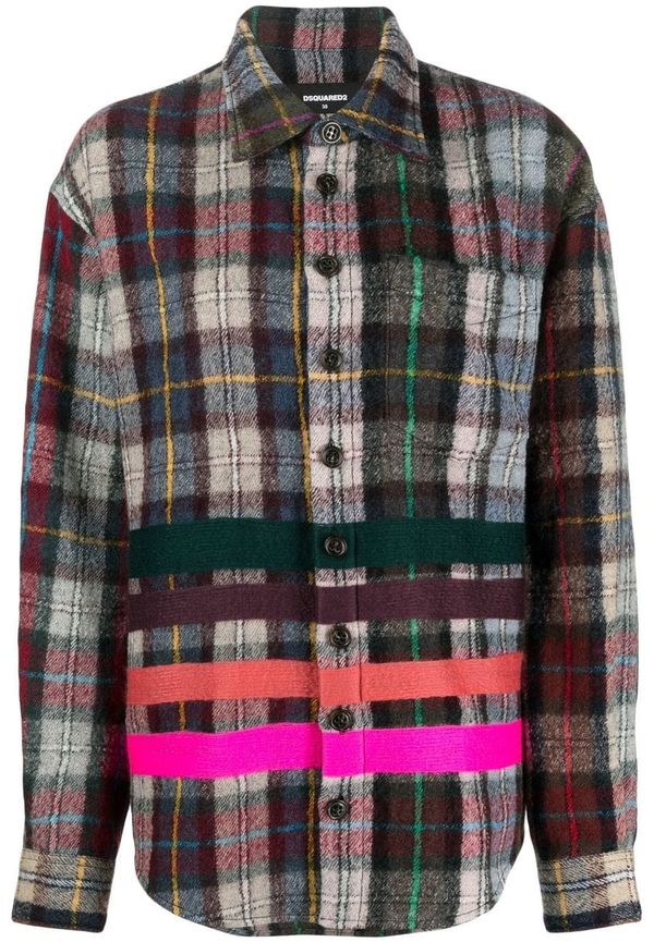 Dsquared2 rutig flanellskjorta - Grå