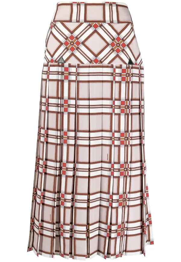 Dsquared2 rutig plisserad minikjol - Neutral