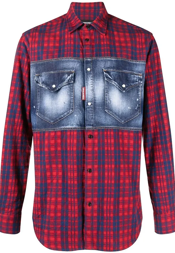 Dsquared2 rutig skjorta - Blå