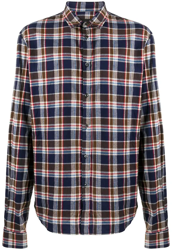 Dsquared2 rutig skjorta - Brun