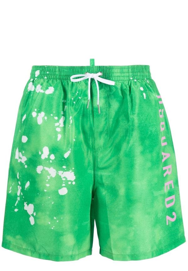 Dsquared2 shorts med blekt effekt - Grön