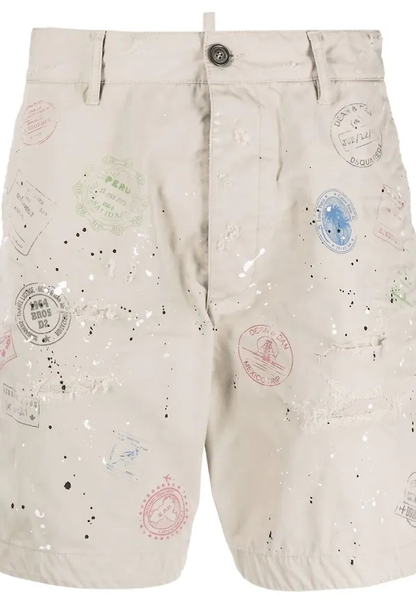 Dsquared2 shorts med stämpeltryck - Neutral