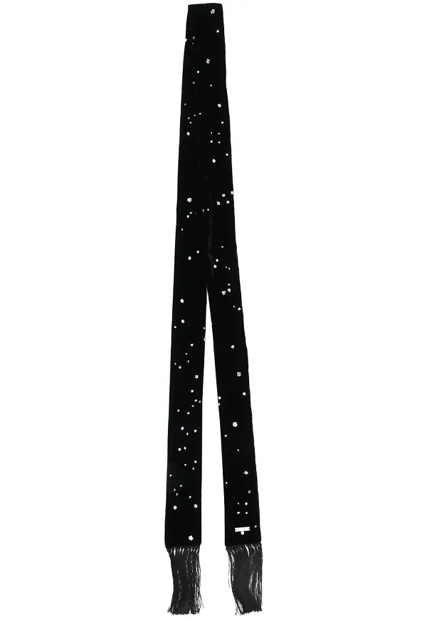 Dsquared2 sidensjal med glittrig detalj - Svart