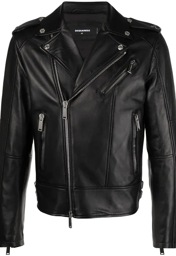 Dsquared2 skinnjacka i bikermodell - Svart