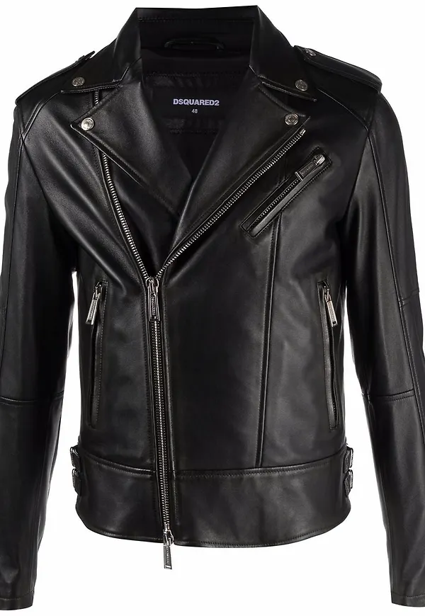 Dsquared2 skinnjacka i bikermodell - Svart