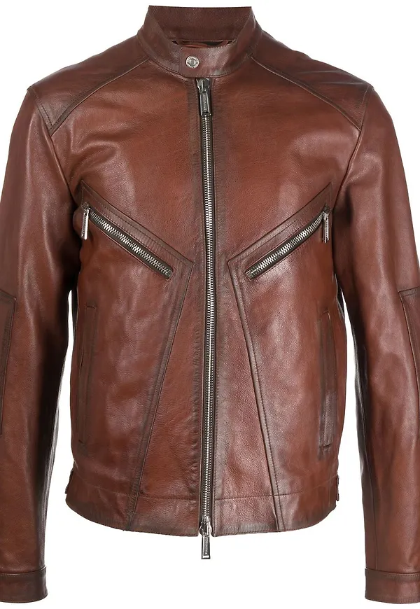 Dsquared2 skinnjacka med dragkedja - Brun