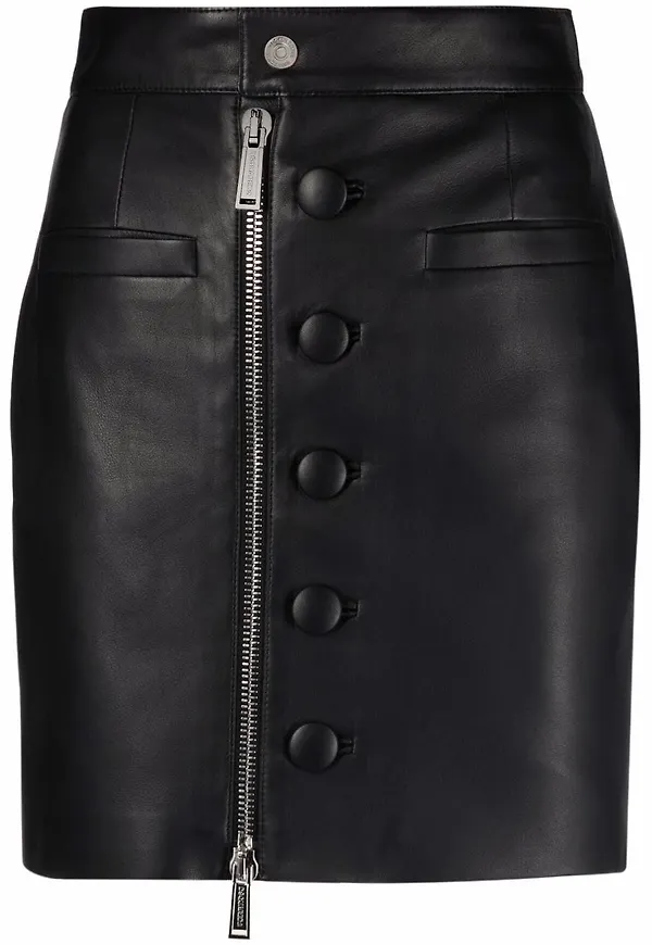 Dsquared2 skinnkjol med dragkedja - Svart