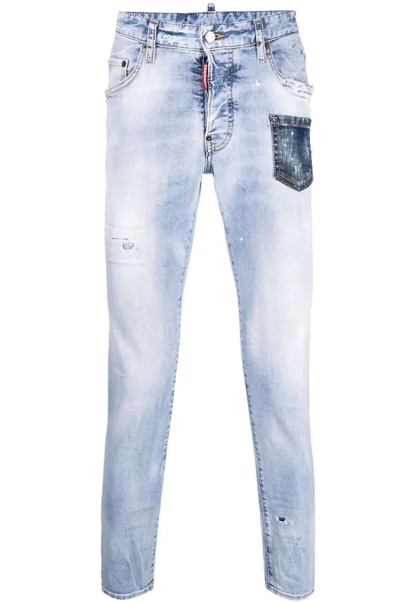 Dsquared2 skinny-jeans med blekt effekt - Blå