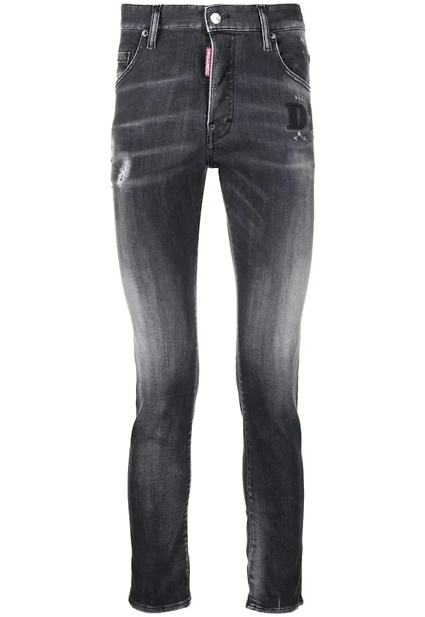 Dsquared2 skinny-jeans med blekt effekt - Svart