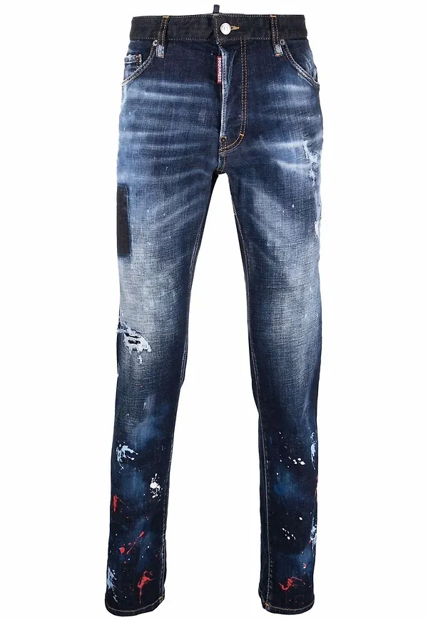Dsquared2 skinny-jeans med färgstänk - Blå