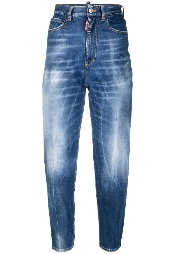 Dsquared2 skinny-jeans med hög midja - Blå