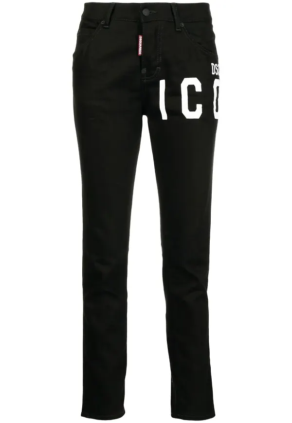 Dsquared2 skinny-jeans med logotyp - Svart