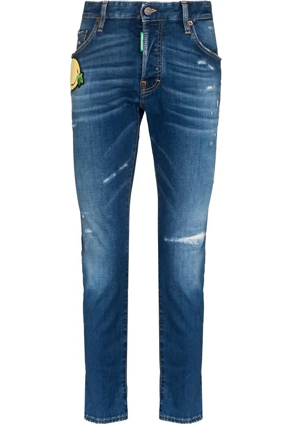 Dsquared2 skinny-jeans med låg midja - Blå