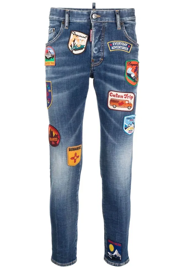 Dsquared2 skinny-jeans med märke - Svart