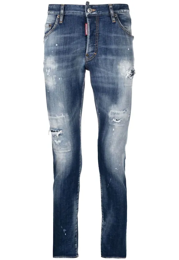Dsquared2 skinny-jeans med sliten effekt - Blå