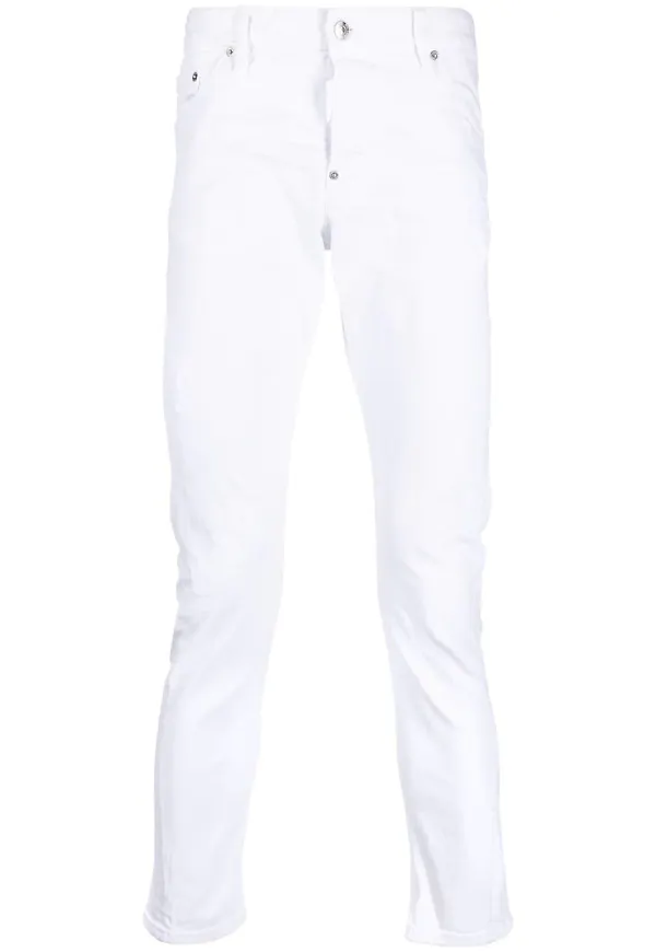 Dsquared2 skinny-jeans med sliten finish - Vit