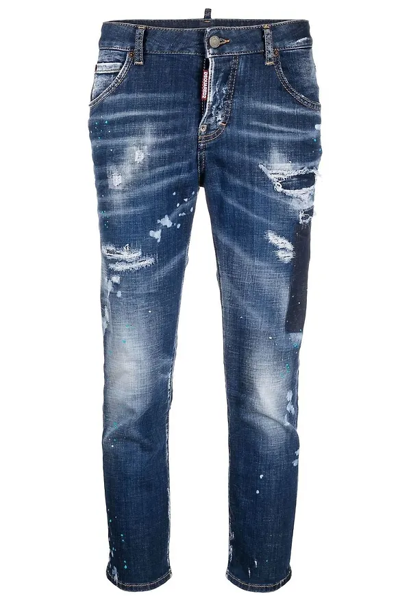 Dsquared2 skinny-jeans med sliten stil - Blå