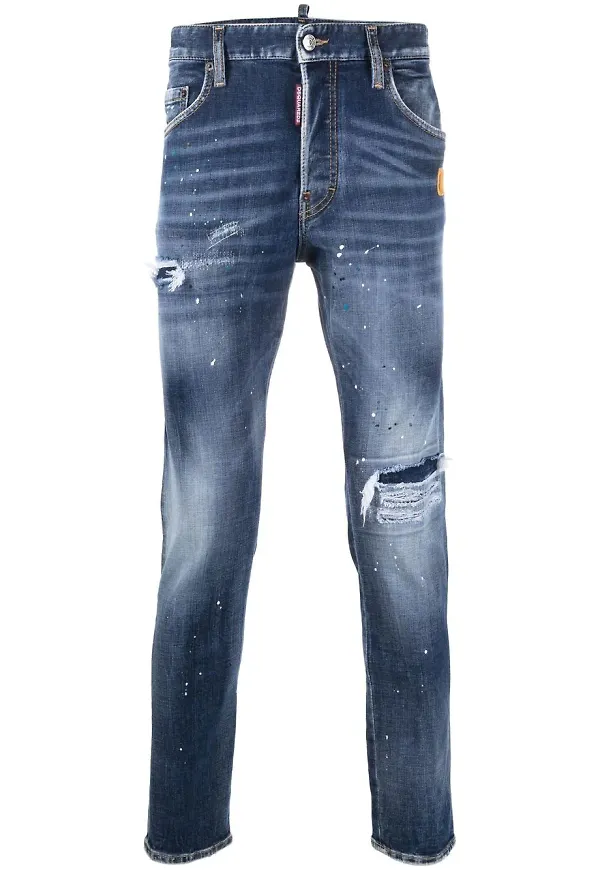 Dsquared2 skinny-jeans med slitning - Blå