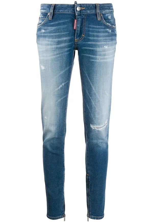 Dsquared2 skinny-jeans med slitning - Blå