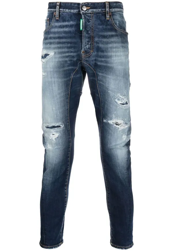 Dsquared2 skinny-jeans med slitning - Blå