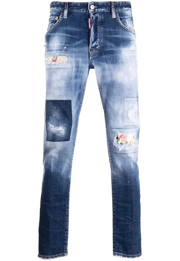Dsquared2 skinny-jeans med slitning - Blå