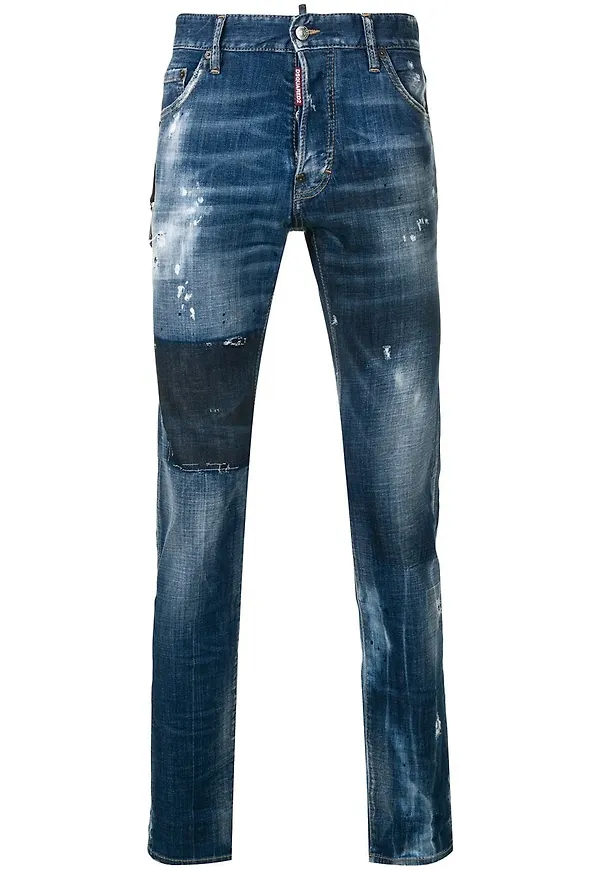 Dsquared2 skinny-jeans med slitning - Blå