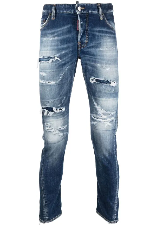 Dsquared2 skinny-jeans med slitning - Blå