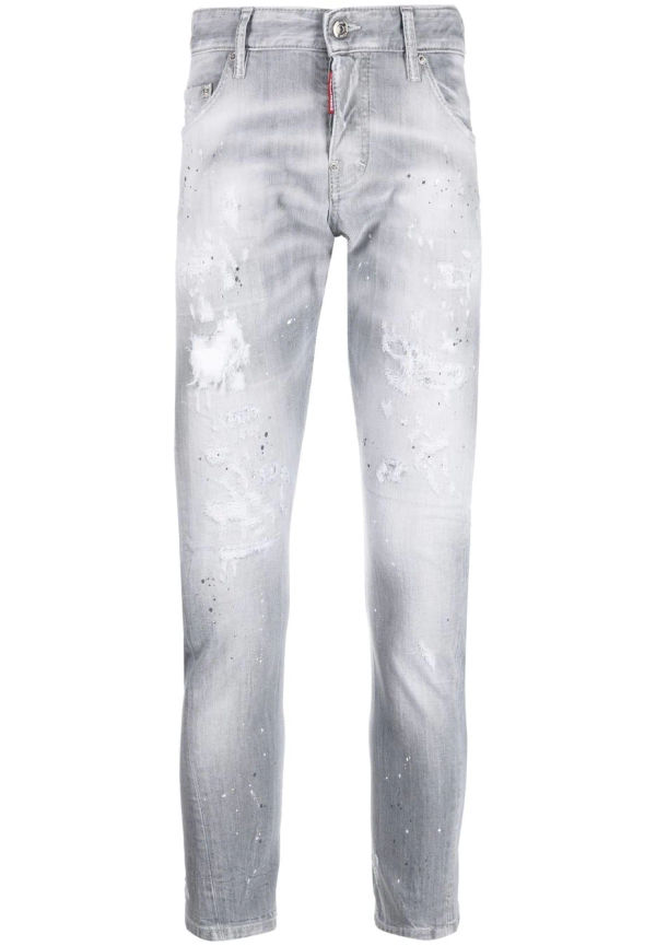 Dsquared2 skinny-jeans med slitning - Grå