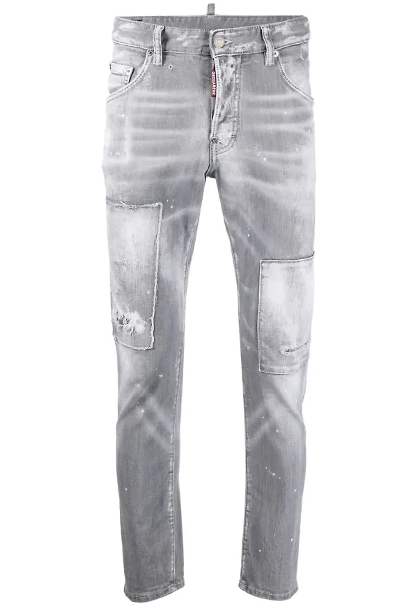 Dsquared2 skinny-jeans med slitning - Grå