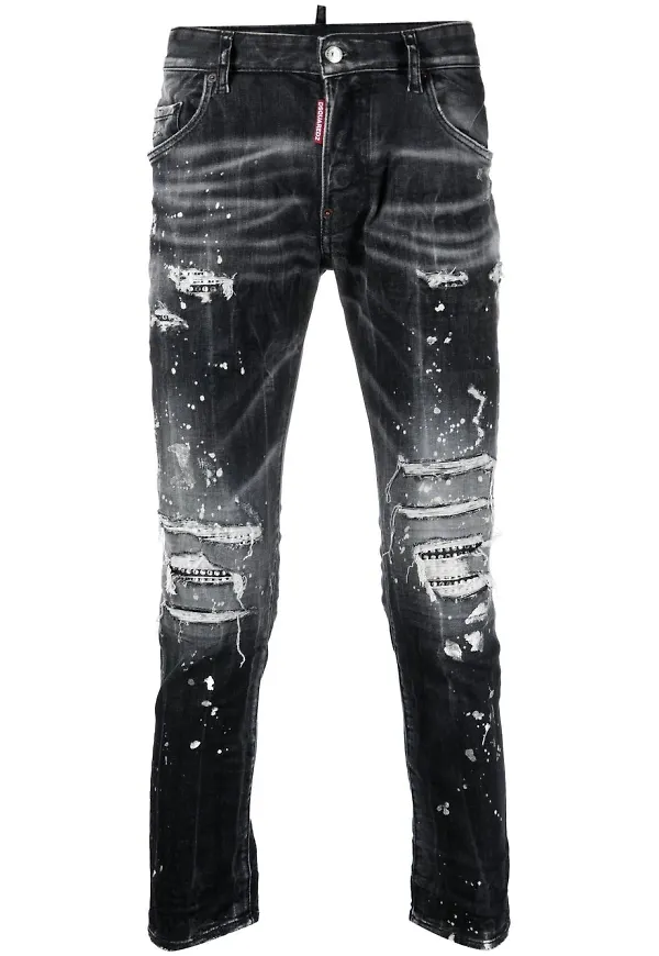 Dsquared2 skinny-jeans med slitning - Svart