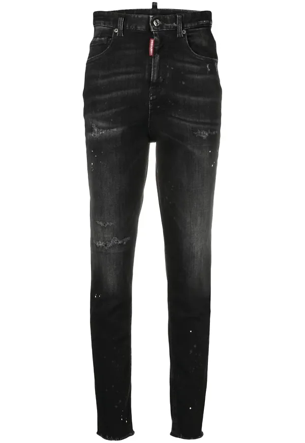 Dsquared2 skinny-jeans med slitning - Svart
