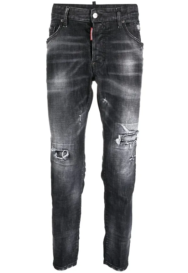 Dsquared2 skinny-jeans med slitning - Svart