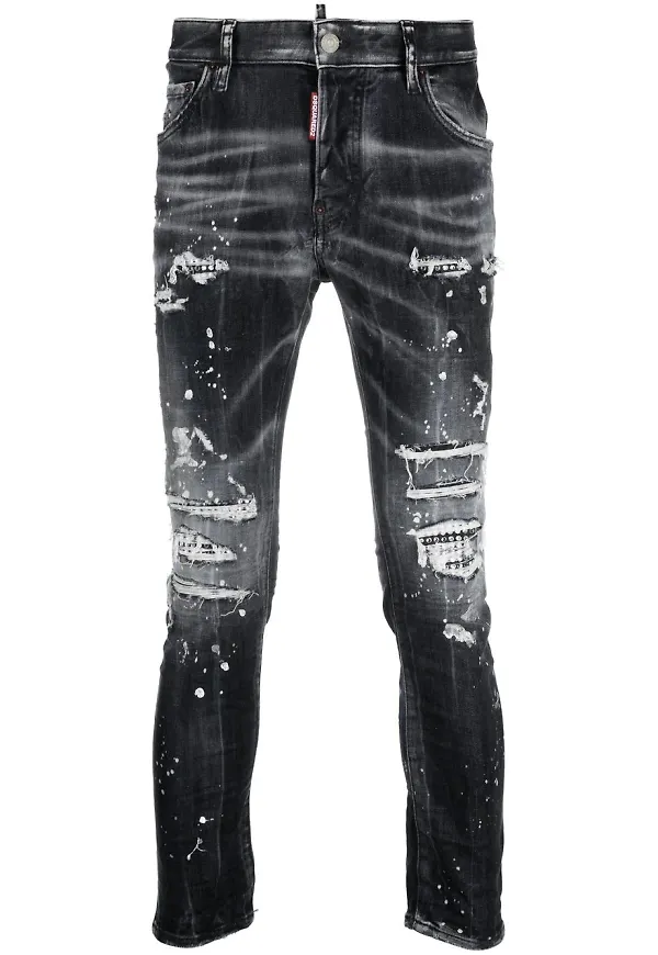 Dsquared2 skinny-jeans med slitning - Svart