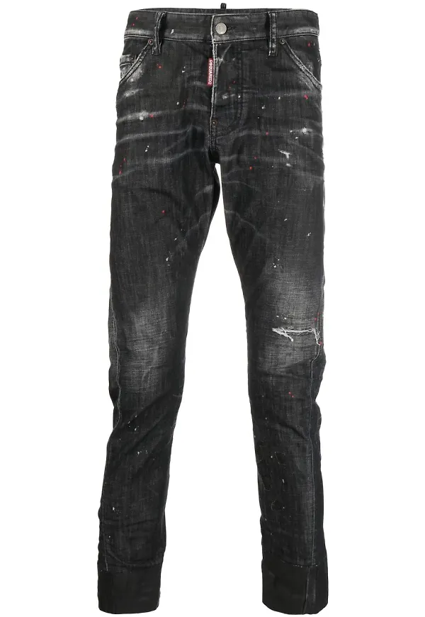 Dsquared2 skinny-jeans med slitning - Svart