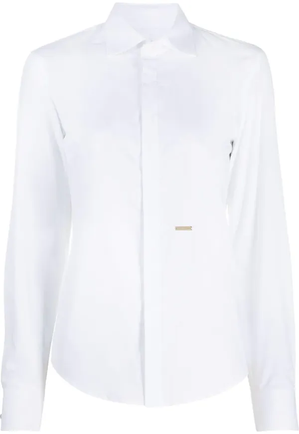 Dsquared2 skjorta med cutaway-krage - Vit