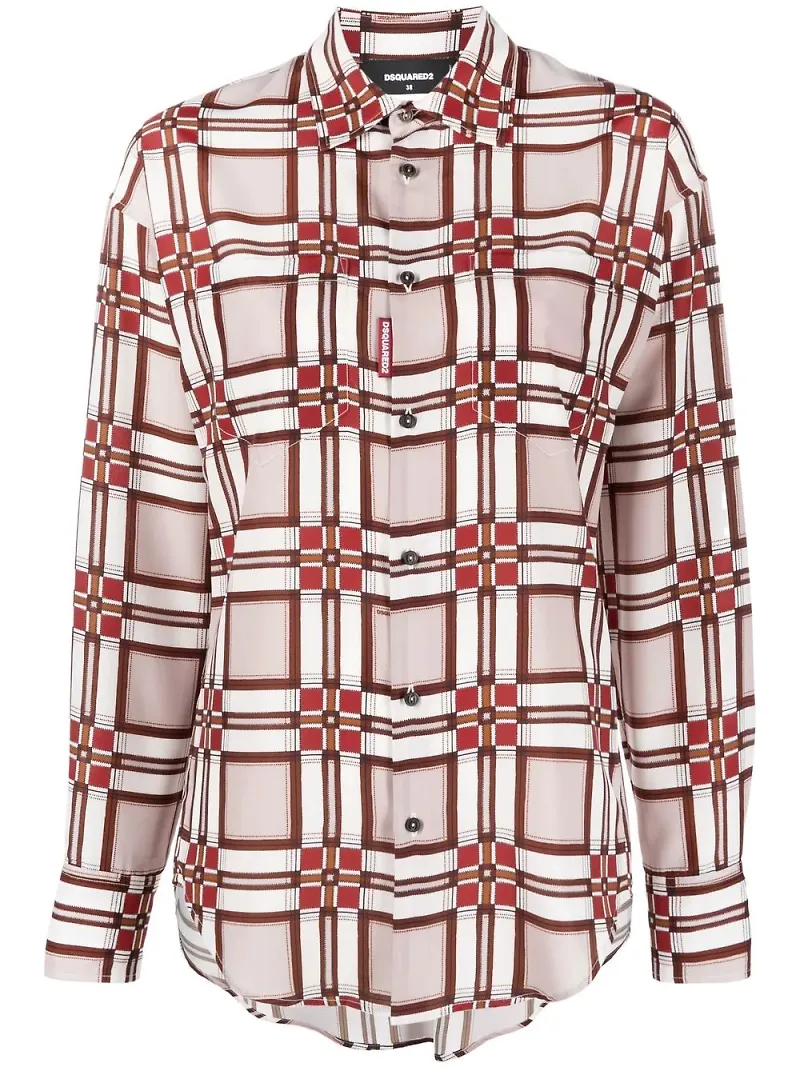 Dsquared2 skjorta med geometriskt tryck - Grå