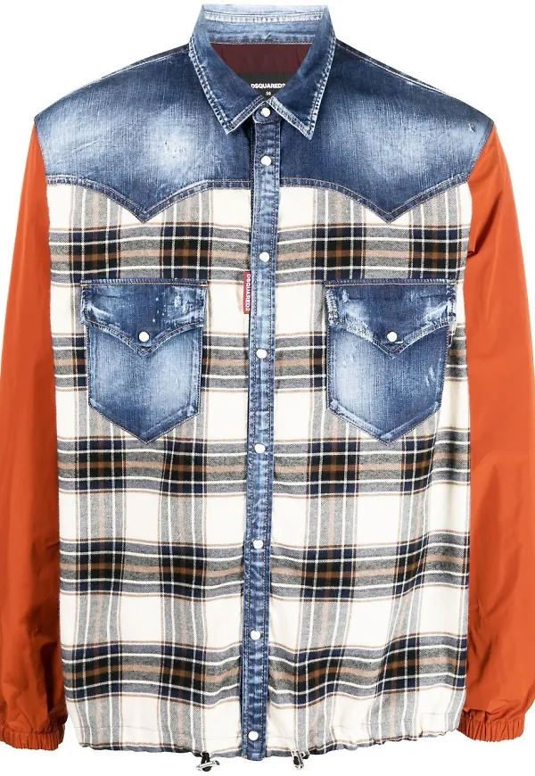 Dsquared2 skjorta med kontrastpanel - Blå
