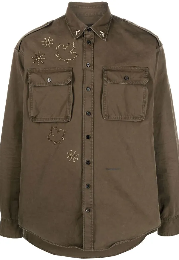 Dsquared2 skjorta med nitar - Grön